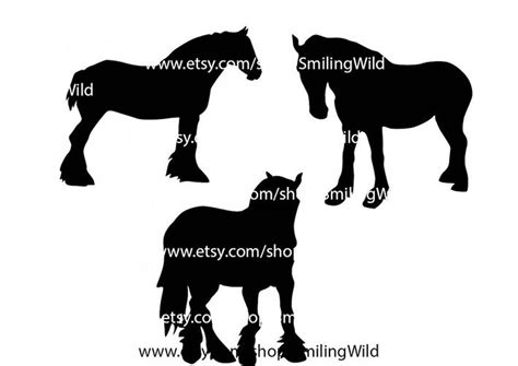 Clydesdale Horse Svg Silhouette Running Horse Clipart Working Etsy