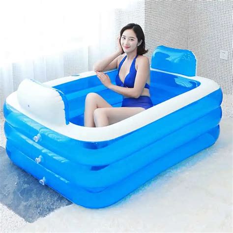 Folding Inflatable Bathtub Home Adult Bath Barrel Body Tub Bathroom Bathtub Small Apartment Bath