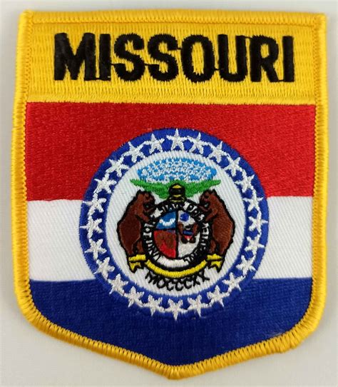 Missouri State Shield Patch Badge Embroidered Iron On Applique Etsy