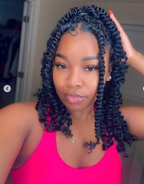 Here are 35 beautiful hairstyles for medium length natural hair. Shoulder length passion twist braids | Hair twist styles ...