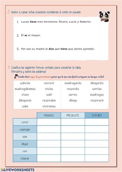 Ejercicio Online De Tiempos Verbales Worksheets Texts Verb Tenses