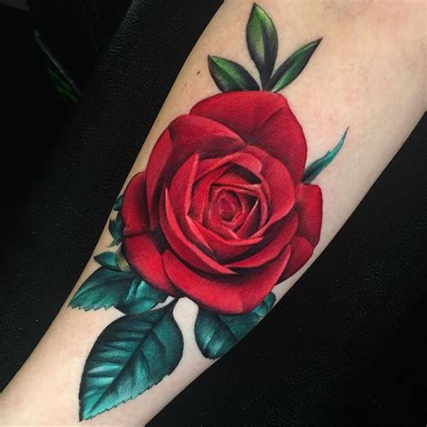 The colorized black roses with red tips come with maroon ink in the arm area. Realistic red rose tattoo | Red rose tattoo, Rose tattoos ...