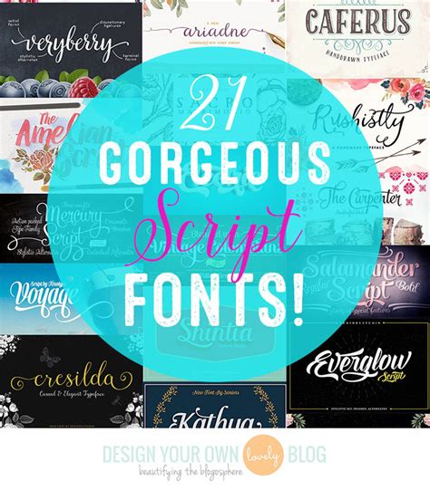 21 Gorgeous Script Fonts To Drool Over Design Your Own Lovely Blog