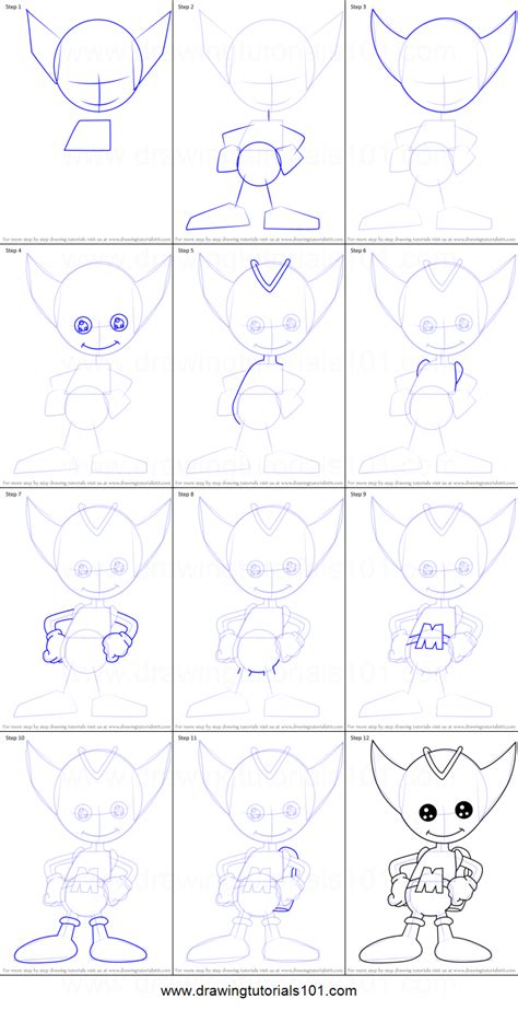 How To Draw Bokkun From Sonic X Printable Drawing Sheet By