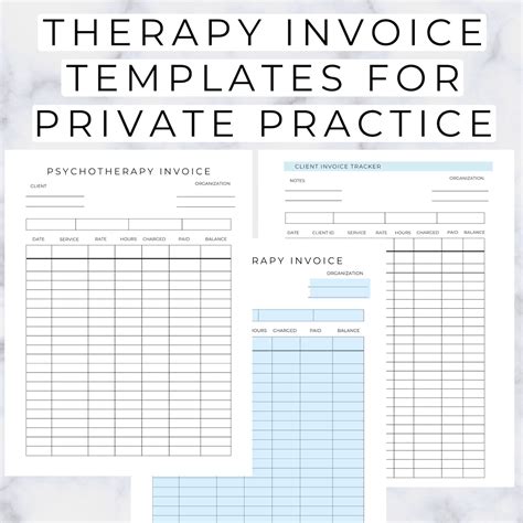 Therapist Invoice Printables Private Practice Invoice Fillable Therapy