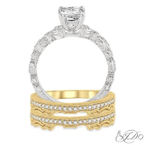 150 Carat Antique Trio Bridal Set Engagement Ring With Princess
