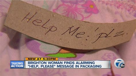 Questions are posted anonymously and can be made 100% private. Woman finds "Help Me"note in underwear package - YouTube