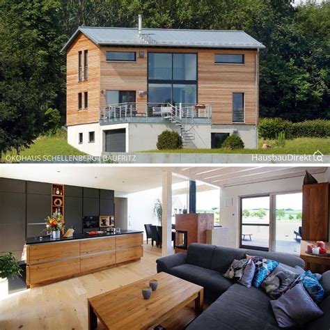 Das grundstück kann geteilt werden. Modernes Fertighaus mit Holz Fassade, Satteldach & Garage ...
