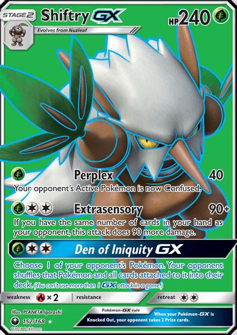 Shiftry Gx 152 Celestial Storm 2018 Pokemon Card