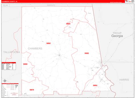 Wall Maps Of Chambers County Alabama