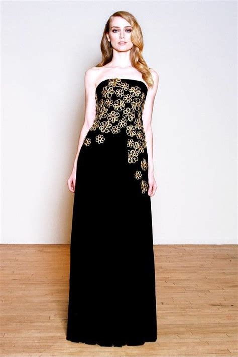 Black And Gold Evening Gown Strapless Dress Formal Black And Gold