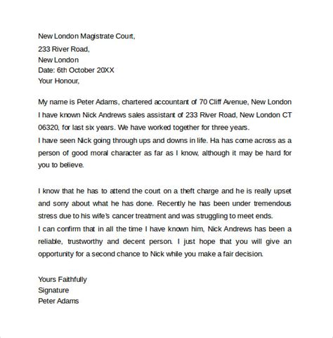 We have tips on writing character references as well as example letters, sample character reference letters for court, employment, school, child care. FREE 11+ Character Letter Templates For Court in PDF | MS ...