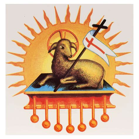 Religious Decal With Resurrected Lambfor Paschal Candle Online Sales