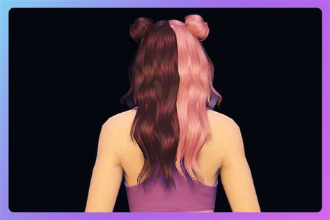 Long Double Color Curly Hair With Buns For Mp Female 10 Gta 5 Mod