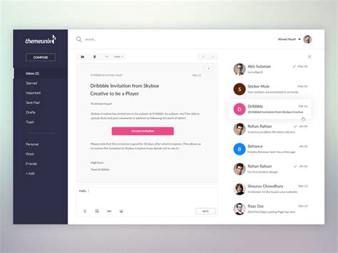 E Mail Ui Concept Uplabs