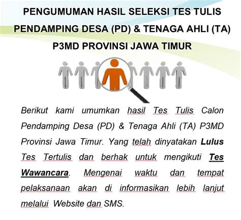 Tes tulis staff adm / job tasik photos facebook : Pengumuman Hasil Tes Tulis Seleksi Tenaga Ahli Pendamping Desa Provinsi Jawa Timur ...