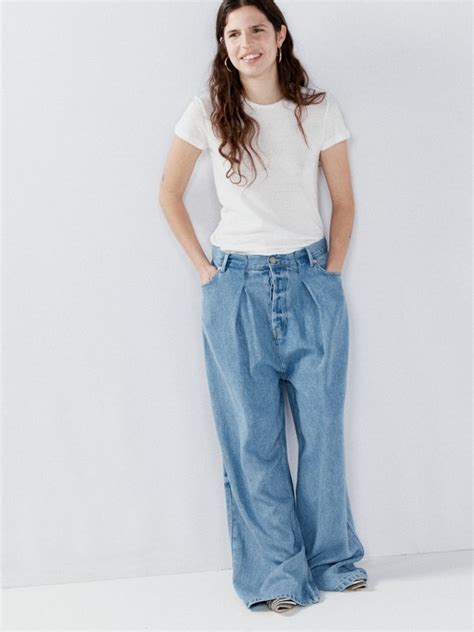 Blue Extra Fold Cropped Tencel Jeans Raey Matches Uk
