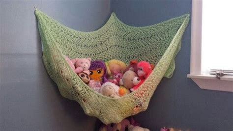 Diy Stuffed Animal Hammock Made Out Of An Old Blanket And Hooks