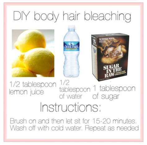 Bleaching facial and body hair may disguise its presence, as it removes the pigment from the hair. Diy body hair bleaching | Homemade Remedies | Pinterest