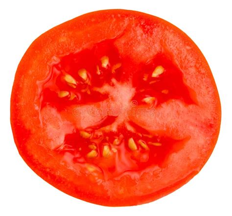 Tomato Slice Isolated On White Background Top View Stock Photo Image