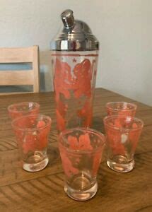 Other Hazel Atlas Glassware Vintage 1950s Hazel Atlas PINK ELEPHANTS