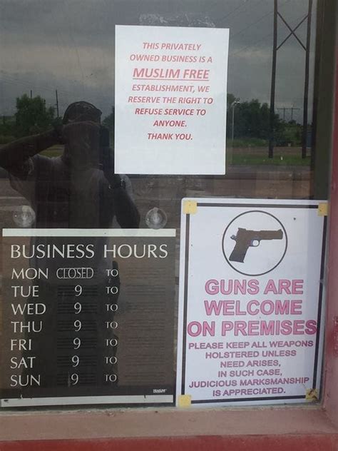 oklahoma gun store declares muslim free zone