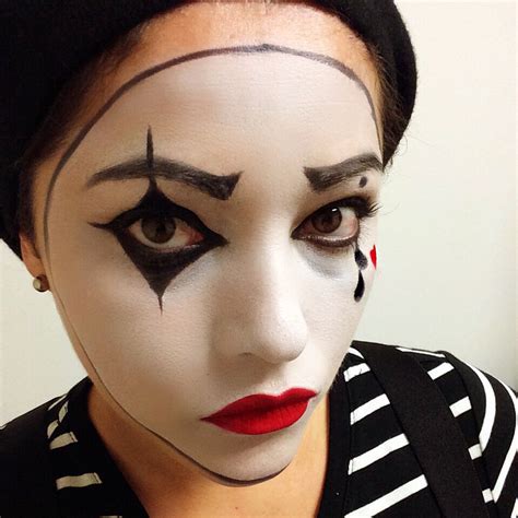 Mime Makeup Halloween Mime Red Lips Pierrot E Colombina