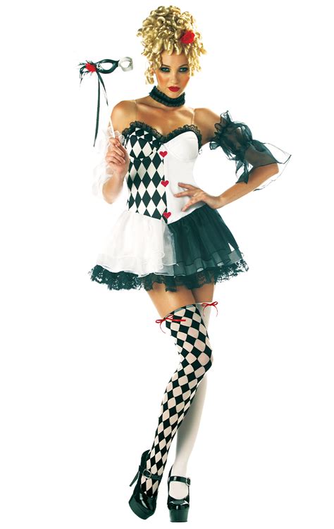 Adult La Belle Harlequin Jester Costume Uk