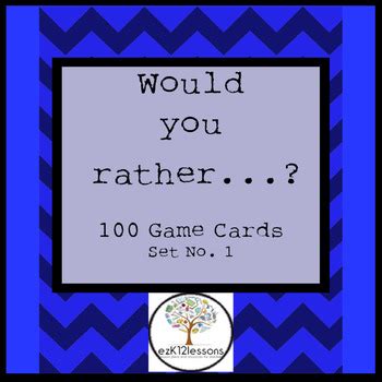 Either.io is a big game of preference, made up of thousands of would you rather questions with statistics and debate. Would You Rather...? Game Cards, Set of 100--Set No.1 by ezk12lessons