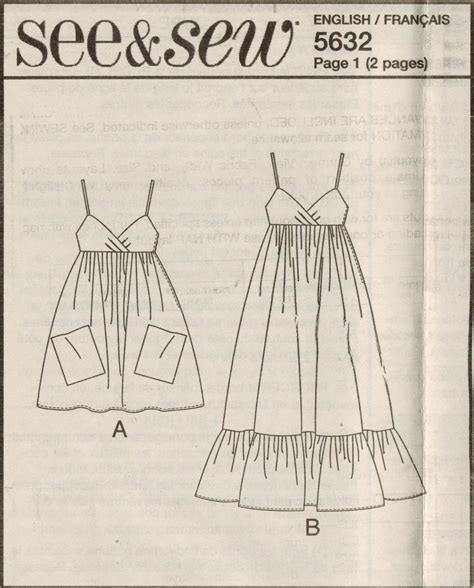 Misses Summer Spaghetti Strap Overlap Bodice Dress Sundress Sew Pattern