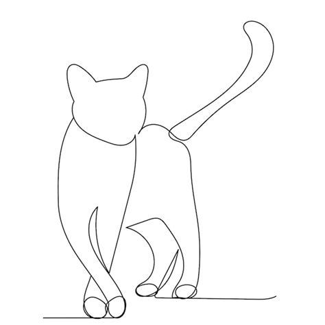 Premium Vector Continuous Line Drawing Of A Cat Sketch
