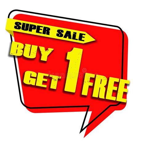 Buy One Get One Free Sale Message Concept Stock Illustration
