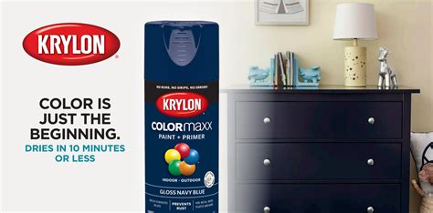 Krylon Colormaxx Satin Oxford Blue Spray Paint And Primer In One Net
