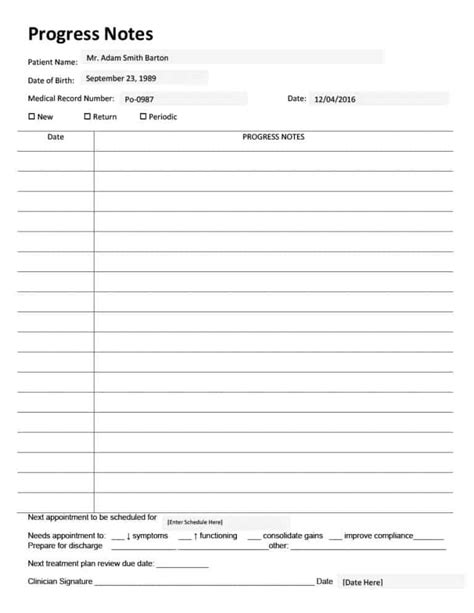 Progress Notes Aged Care Template Creative Design Templates