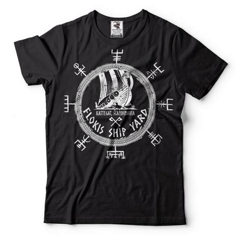 Viking T Shirt Floki Shipyard Scandinavia Tees Rune Tee Shirts