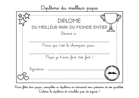 Diplôme à colorier pour la fête des mères cliquez sur les dessins ou.ici. Coloriage à imprimer : Diplôme du meilleur papa du monde