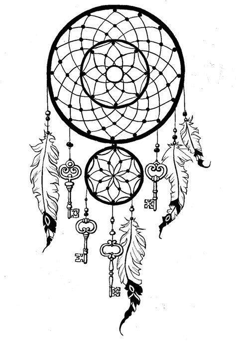 Wolves Dream Catcher Coloring Pages Sketch Coloring Page