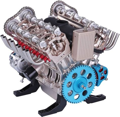 ファーストポートhmane V8 エンジンモデルキット 大人用 500 ピース 物理 Diy メタルメカニカルエンジンモデル 組み立てエンジン