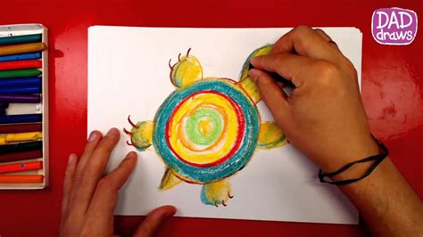 How to draw for kids: How to draw a Turtle / oil pastel / art for kids - YouTube