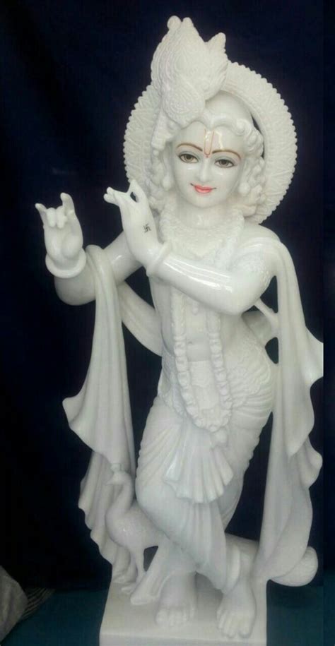 Jaipurcrafts White Marble Krishna Statue For Home Sizedimension 15