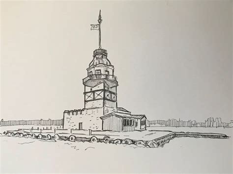 Kız kulesi nasıl çizilir İstanbul kız kulesi çizimi Çizim Çizimler