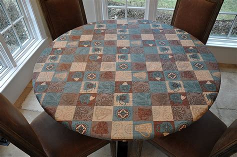 We offer multiple sizes for round tables along with a flower elasticized cover for oval and oblong tables. AmazonSmile: Elastic Edged Flannel Backed Vinyl Fitted ...