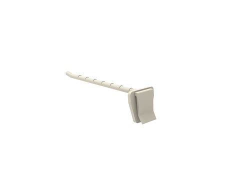 Display Hook Clip Single Prong White Plastic 100mm Capacity 110mm O A
