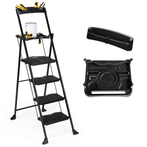 Buy 4 Step Ladder with 2 Tool Platform Lightweight Folding Stepladders