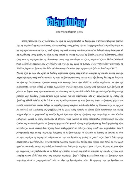 11 Pdf Example Of Autobiography Tagalog Printable Hd Docx Download