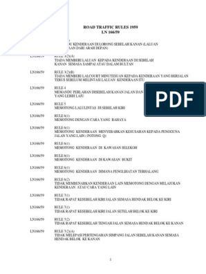 Akta 333 akta pengangkutan jalan 1987. Kaedah Kaedah Lalulintas Jalan 1959 Pdf