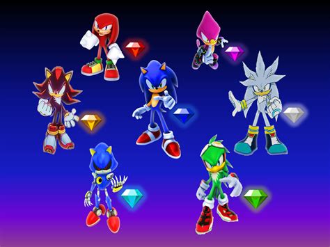 Sonic And Seven Team Rivals With 7 Chaos Emeralds By 9029561 On Deviantart