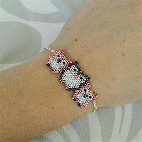 Bracelet chouette réalisé en perles miyuki Bracelet par les bijoux colores Perle miyuki