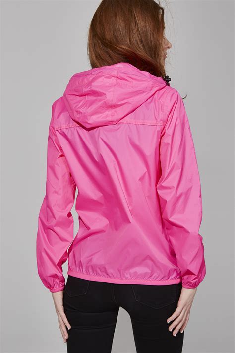 Sloane Pink Fluo Full Zip Packable Rain Jacket Rain Jacket