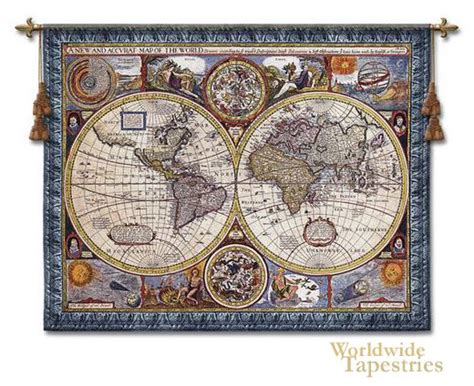 A New And Accurate Map World Map Tapestry Map Wall Hanging